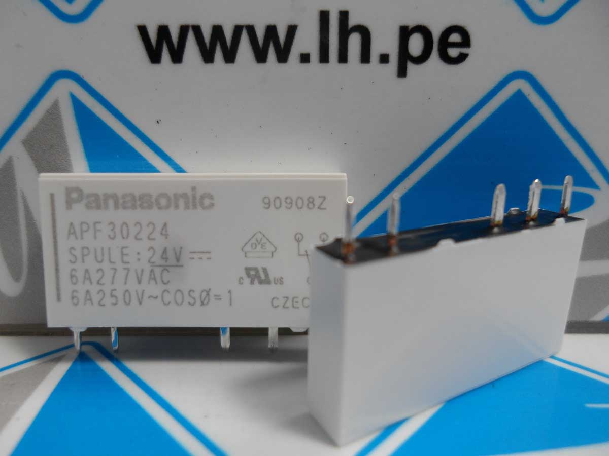APF30224           Relay electromagnético, SPDT, 24VDC, 5 pines, 6A/250V
